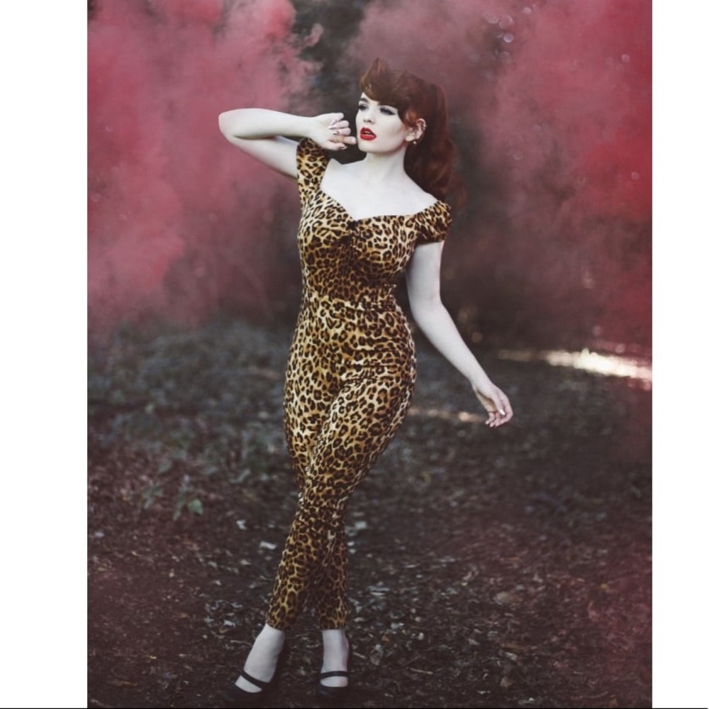 Collectif Leopard Print Jumpsuit
